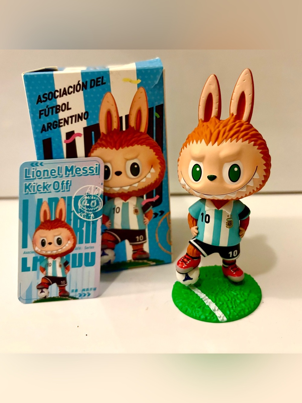 No. 10 Lionel Messi in Labubu collab with Argentina Soccer. Discontinued.